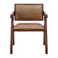 Buffalo Armchair - Beige - Leather with Wood
