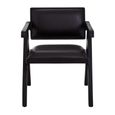 Buffalo Armchair - Black - Leather with Wood