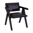 Buffalo Armchair - Black - Leather with Wood
