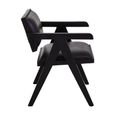 Buffalo Armchair - Black - Leather with Wood