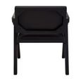 Buffalo Armchair - Black - Leather with Wood