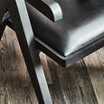 Buffalo Armchair - Black - Leather with Wood