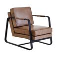 Buffalo Armchair - Grey - Leather with Black Metal