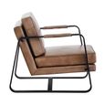 Buffalo Armchair - Grey - Leather with Black Metal