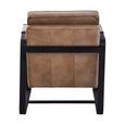 Buffalo Armchair - Grey - Leather with Black Metal
