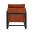 Buffalo Armchair - Tan - Leather with Black Metal