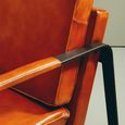 Buffalo Armchair - Tan - Leather with Black Metal