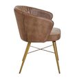 Buffalo Chair - Grey - Leather with Gold Metal Legs