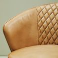 Buffalo Chair - Grey - Leather with Gold Metal Legs