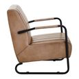 Buffalo Lounge Chair - Grey - Leather with Metal Legs