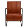 Buffalo Lounge Chair - Tan - Leather with Metal Legs