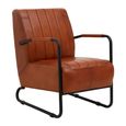 Buffalo Lounge Chair - Tan - Leather with Metal Legs