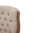 Cabra Armchair - Cream Fabric with Mahogany Wood