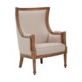 Cabra Armchair - Cream Fabric with Mahogany Wood Frame