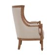 Cabra Armchair - Cream Fabric with Mahogany Wood Frame