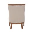 Cabra Armchair - Cream Fabric with Mahogany Wood Frame