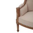 Cabra Armchair - Cream Fabric with Mahogany Wood Frame
