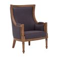 Cabra Armchair - Graphite Grey Fabric with Mahogany Wood Frame