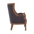 Cabra Armchair - Graphite Grey Fabric with Mahogany Wood Frame