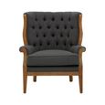 Cabra Armchair - Graphite Grey Fabric with Wood