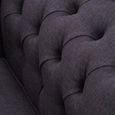 Cabra Chesterfield Armchair - Graphite Grey Fabric with Mahogany Wood