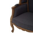 Cabra Dome Armchair - Graphite Grey Fabric with Wood Frame