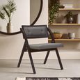 Cebu Folding Chair - Grey Wash - Padded - Black Elm Wood