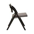 Cebu Folding Chair - Grey Wash - Padded - Black Elm Wood