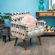 Cefena Armchair - Blue Fabric - Kilim Style