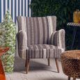 Cefena Armchair - Grey Fabric with Flared Arms
