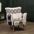 Cefena Armchair - White Fabric - Berber Style