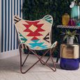 Cefena Butterfly Chair - Cream Fabric with Rose Gold