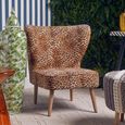 Cefena Chair - Leopard Print Velvet Fabric