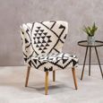 Cefena Chair - White and Black Fabric - Berber Style