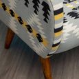 Cefena Armchair - Blue Fabric - Kilim Style