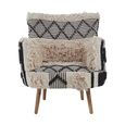 Cefena Armchair - White Fabric - Berber Style