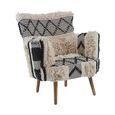 Cefena Armchair - White Fabric - Berber Style