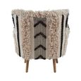 Cefena Armchair - White Fabric - Berber Style