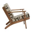 Cefena Armchair - White and Black Fabric with Angular Arms