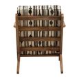 Cefena Armchair - White and Black Fabric with Angular Arms