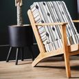 Cefena Armchair - White and Black Fabric with Angular Arms