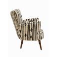 Cefena Armchair - White and Black Fabric with Flared Arms