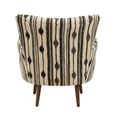 Cefena Armchair - White and Black Fabric with Flared Arms