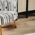 Cefena Armchair - White and Black Fabric with Flared Arms