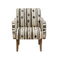 Cefena Armchair - White and Black Fabric with Straight Arms
