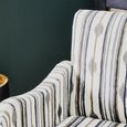 Cefena Armchair - White and Black Fabric with Straight Arms