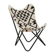 Cefena Butterfly Chair - Black and White Patterned Fabric