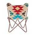 Cefena Butterfly Chair - Cream Fabric with Rose Gold