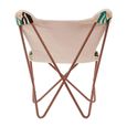Cefena Butterfly Chair - Cream Fabric with Rose Gold