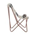 Cefena Butterfly Chair - White and Black Fabric with Rose Gold